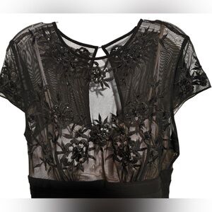 Marina Womens Black Lace Lined Dress - Size 6